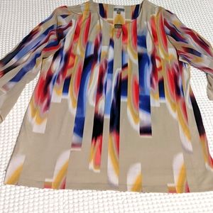 Khaki and multicolor tunic